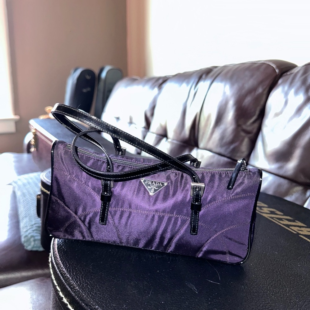 Prada Elegant Purple and Black Handbag